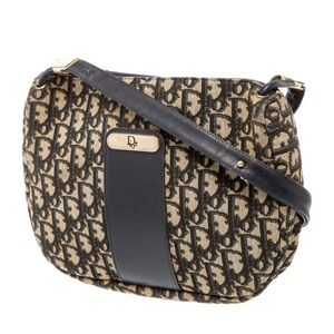 Dior Monogram blue and Tan shoulder Bag preloved vintage